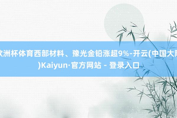 欧洲杯体育西部材料、豫光金铅涨超9%-开云(中国大陆)Kaiyun·官方网站 - 登录入口