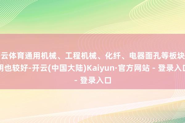 开云体育通用机械、工程机械、化纤、电器面孔等板块阐明也较好-开云(中国大陆)Kaiyun·官方网站 - 登录入口