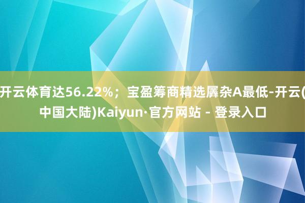 开云体育达56.22%；宝盈筹商精选羼杂A最低-开云(中国大陆)Kaiyun·官方网站 - 登录入口